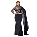 C7260 cross-border   fashion women's elegant rhinestone slim-fit sleeveless shawl dress