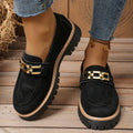 Export spring & fallnew arrival metal chain loafers plus sizecasual frosted british style women's shoes thick heel thick soleflats