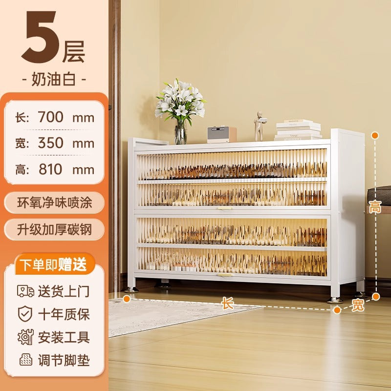 Shoe cabinet steel for home door all-in-one multi-layer dust-proof shoe rack entrance large-capacity storage cabinet metal storage shelf