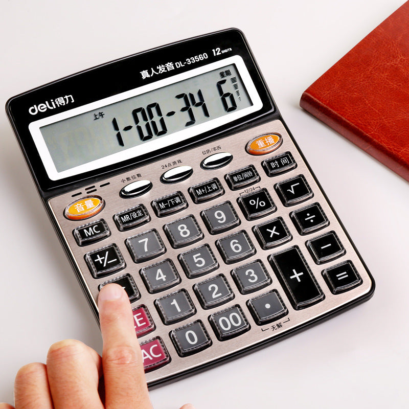 Deli Calculator Voice Large Office Accounting Small Student Small Computer Stationery Wholesale