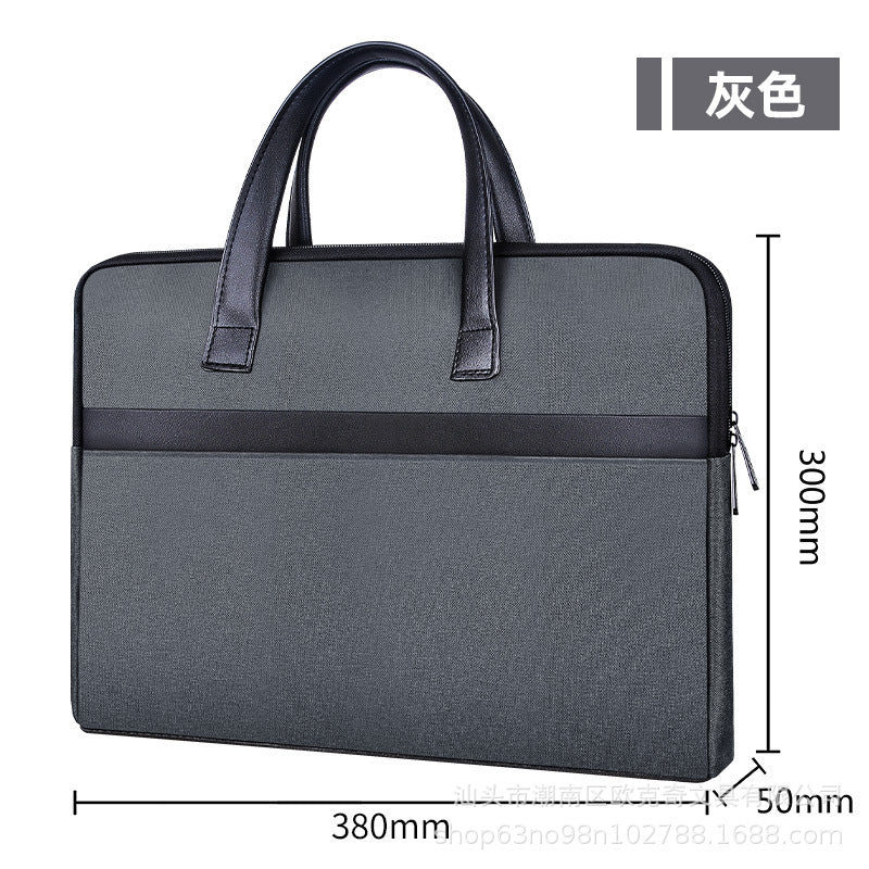 Portable briefcase zippered office bag conference bag satchel document bag document bag business bag printing logo