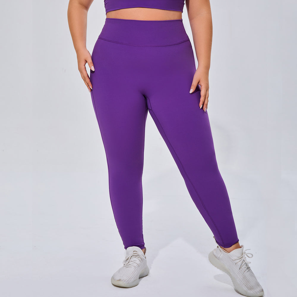 European and american plus size high-waisted yoga pants for women - tummy control, butt lifting, tight-fitting workout leggings - barely-there feel, breathable, running & fitness pants