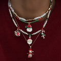 European and american cross-border christmas necklace for women - faux pearl creative christmas snowman bell pendant, high-end ins style necklace