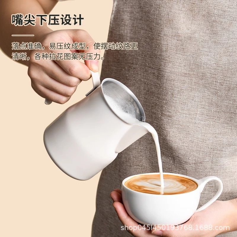 304 stainless steel milk frothing cup thickened tea pot fancy coffee latte art jar crane mouth italian milk frothing cup milk frothing cup