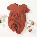 Kids' summer fashion: girls' short-sleeve romper - baby & toddler onesie, casual & simple, 100% cotton
