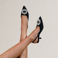 2026 european and american high heel sandals pointed toe stiletto diamond fashion shoes elegant closed-toe low-top outerwear high heels