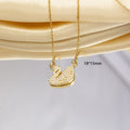 [copper inlaid with zirconium] necklace for women cross-border gemstone swan pendant niche high-end electroplated clavicle chain jewelry wholesale