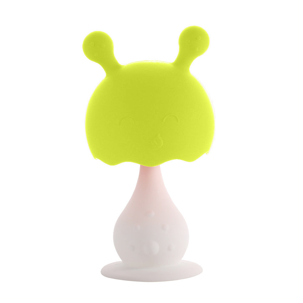 's new toothpaste rabbit rattle toothpaste anti-suffocation with holes, biting glue, biting music mushroom integrated toothpaste