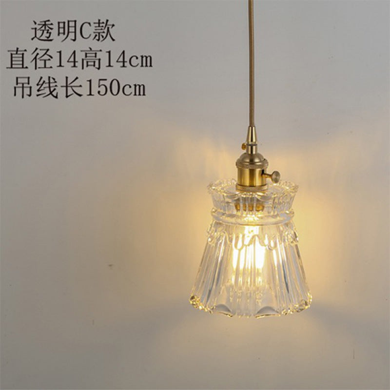 Bedside chandelier Nordic creative retro glass chandelier simple personality fashion bar restaurant bar lighting