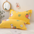 Pair of 100% cotton pillowcases - single size, perfect for home, dorm, or student use - simple print design - wholesale direct from factory