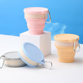 Upgraded silicone collapsible cup with hanging hole - portable travel water bottle for outdoor use, suitable for kids