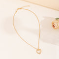 Gold clavicle chain wholesale european and american cross-border hollow heart pendant jewelry accessible luxury niche design heart-shaped necklace for women