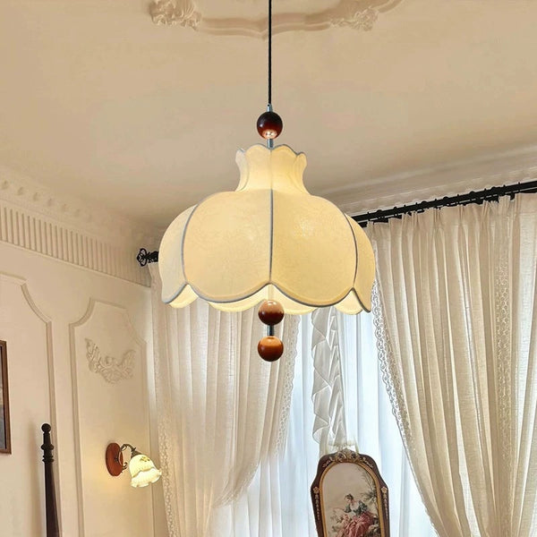 French medieval style bedroom chandelier retro Nanyang style study eye protection lamp walnut fabric restaurant chandelier