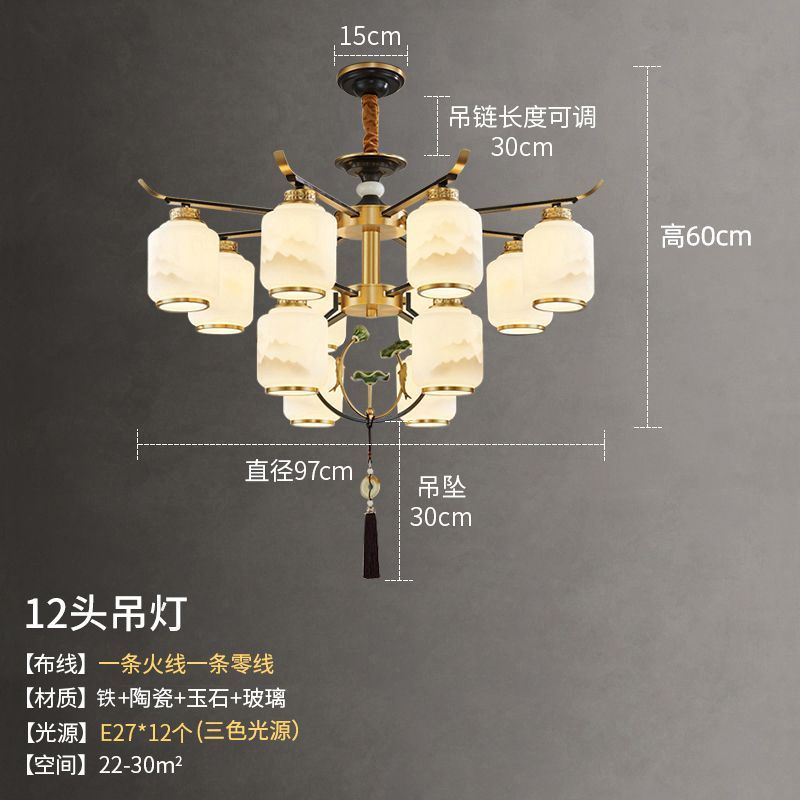 New chinoiserie chandelier living room lamp chinese style zen restaurant hotel booth room lamp for home downward chinoiserie lamps
