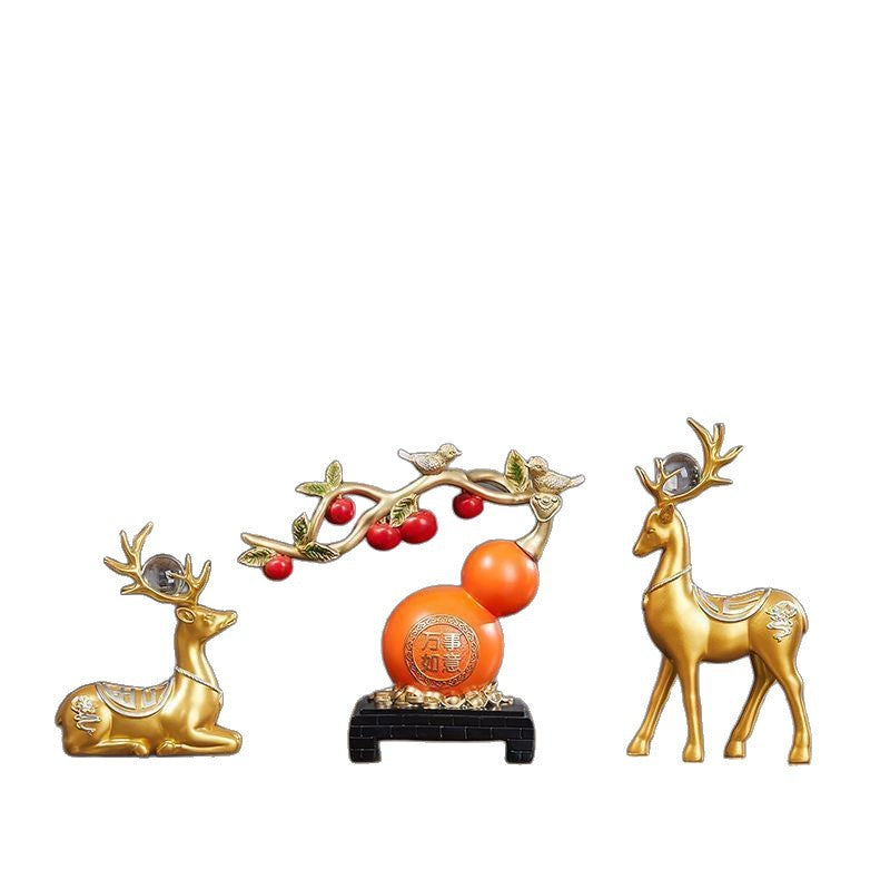 Lucky deer figurine - creative wine cabinet decoration for living room, office desk, home, housewarming gift, moving-in gift
