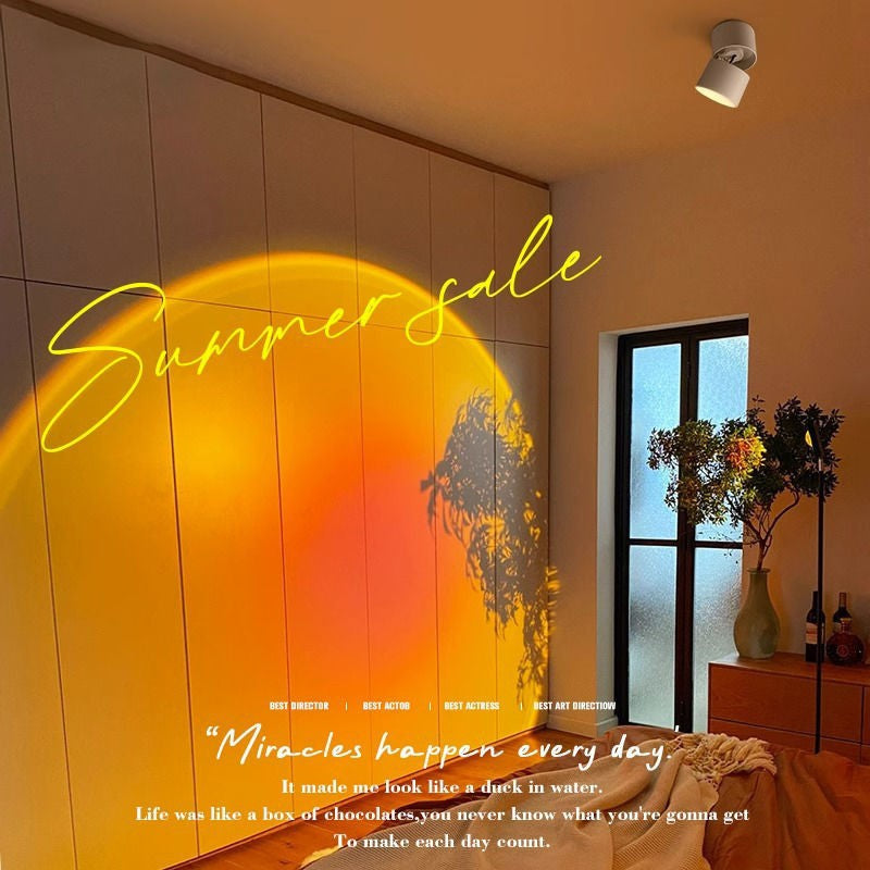 hot model non-setting sunset atmosphere aisle spotlight living room home background wall entrance small hill embedded