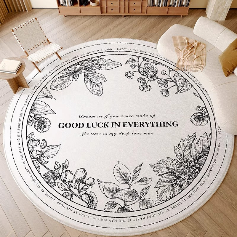 Carpet living room no-wash and wipeable round waterproof cream style  new bedroom bedside light luxury classy floor mat