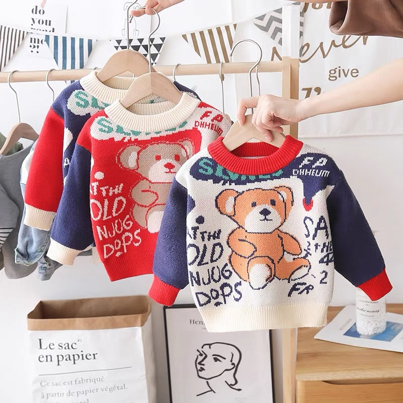 Kids' knit sweater - warm base layer - new autumn/winter  collection - stylish knitwear for boys and girls - versatile & trendy wholesale