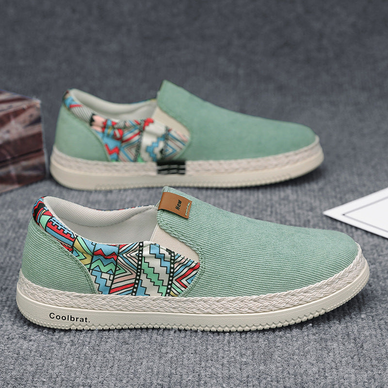 2026 spring canvas sneakers casual board shoes ethnic style men's slip-on lazy old beijing cloth shoes trendy men's footwear
