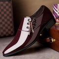 Men's casual leather shoes - stylish & versatile dress shoes for business, pointed toe patent leather office & wedding shoes