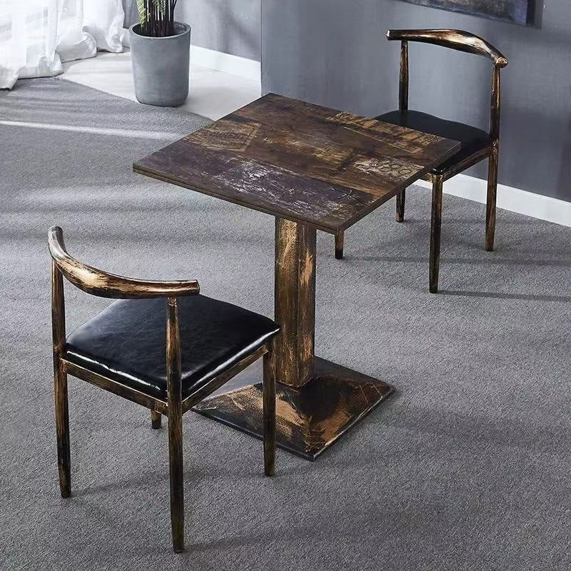 Commercial retro dining table set for restaurants, cafeterias, bbq outlets, and fast food chains - ideal for desserts, snacks, and milk tea
