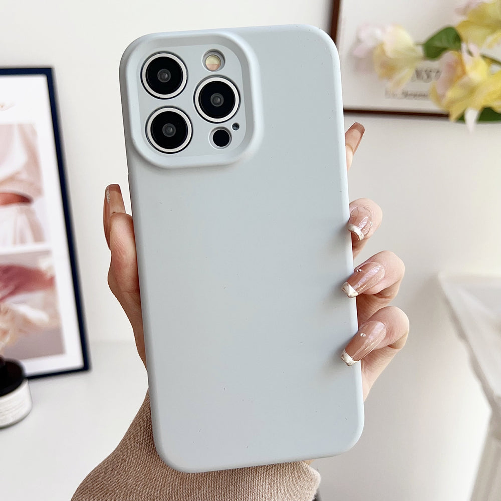 Solid color precision perforated liquid silicone full coverage case for iphone 17 pro max, apple 16/15 protective cover