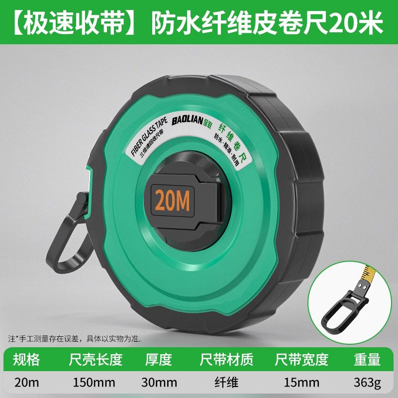 Baolian rubber-coated measuring tape 50m / 30m / 20m double-sided scale soft measuring tape engineering measuring tape soft measuring tape telescopic