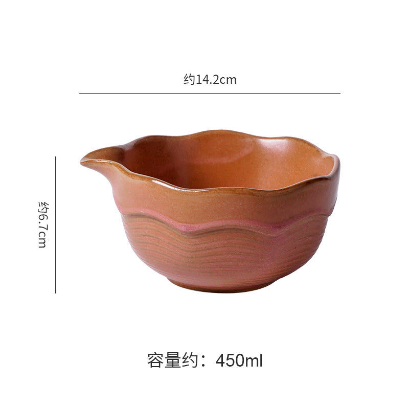 Retro tea snacks high-looking matcha ceramic bowl japanese kiln-turned high-looking ceramic water bowl office for home