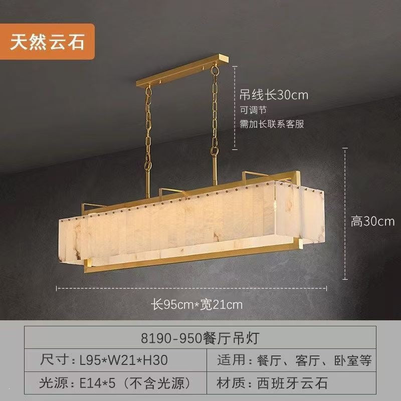 Luxury marble & solid brass living room chandelier - modern minimalist lighting for dining room, bedroom, show home, villa, duplex, and grand hall