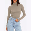 cross-border  spring new arrival: women's semi-high neck slim-fit versatile base layer top