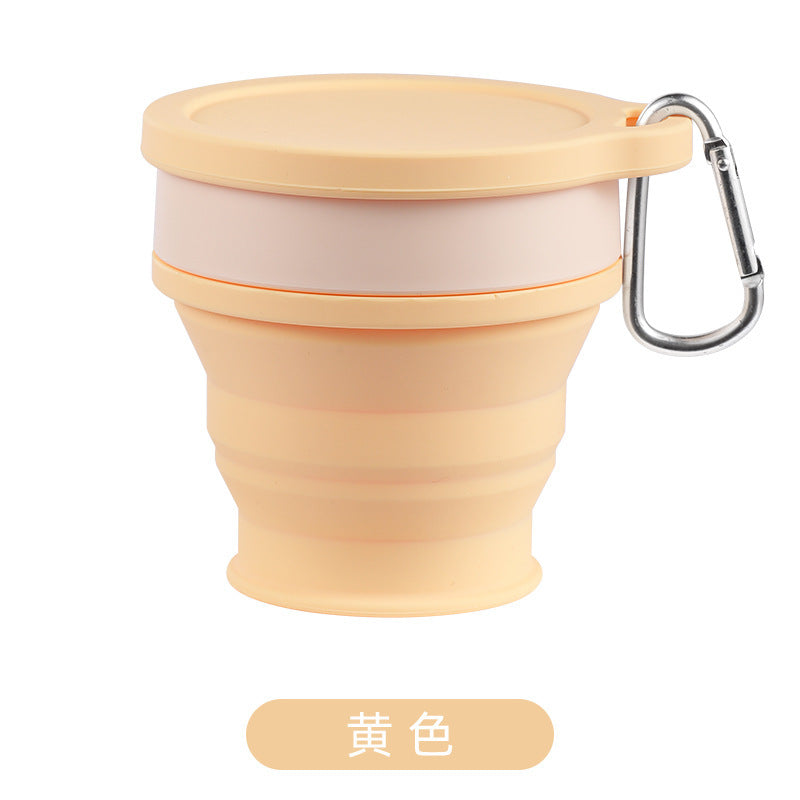 Upgraded silicone collapsible cup with hanging hole - portable travel water bottle for outdoor use, suitable for kids