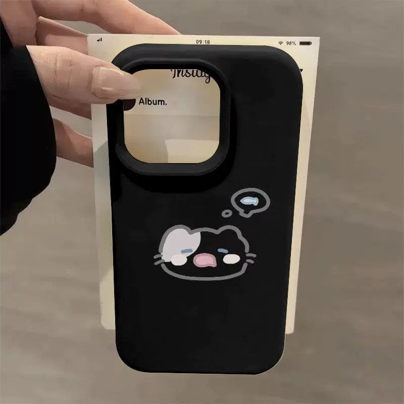 Soft and cute daydream kitten wants to eat fish, suitable for iphone 17 mobile phone case, korean style gentle style apple 18 glutinous rice shell