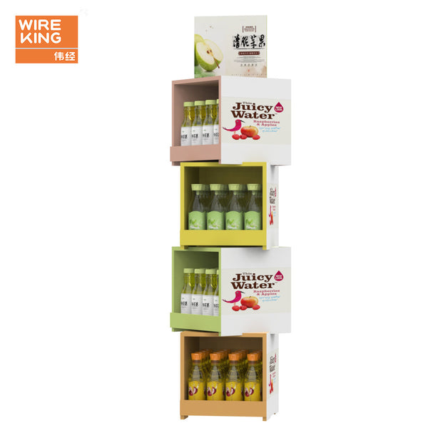 Metal display rack Supermarket shopping mall commodity promotion shelf Multi-layer special-shaped beverage rack Display rack Brand display rack
