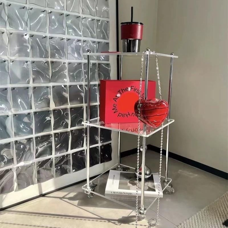 Trolley second-hand acrylic movablecasual bedside table sofa side table popular storage multi-layer storage rack