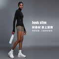 Stand collar zipper yoga wear outwear women's cardigan running sports jacket waist slimming look fitness wear daw182-2