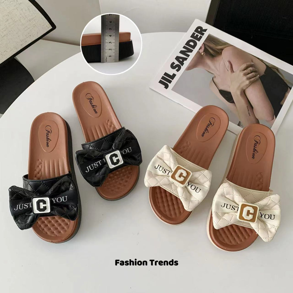 2024 summer new arrival: women's square-toe fashion sandals & slippers - casual, stylish, with bow detail, perfect for outdoor wear