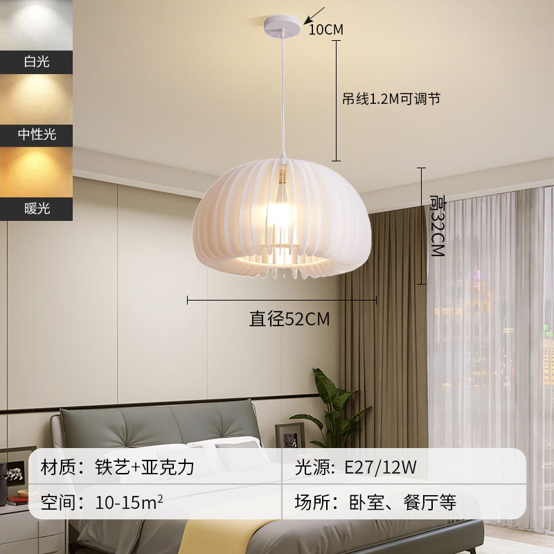 Xiaohongshu chandelier Nordic simple restaurant lighting living room warm and creative Internet celebrity pumpkin lamp master bedroom lighting