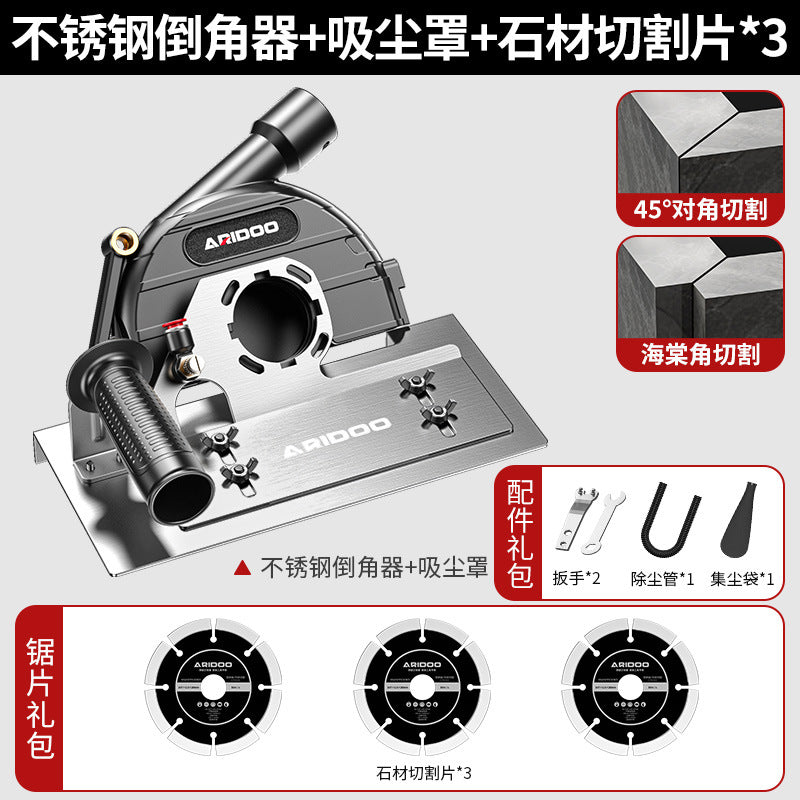 Angle grinder tile chamfering device portable 45 degree woodworking bricklayer universal cutting artifact portable chamfering device