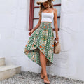 Pre-sale 92127#  cross-border women's light and elegant retro floral irregular skirt for women