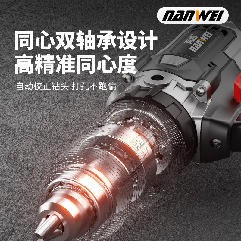 Wholesale nanwei brushless overlord electric drill industrial grade 13mm impact rechargeable drill multi-purpose electric drill ground drill ice drill