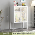 White unbounded square mesh door sideboard