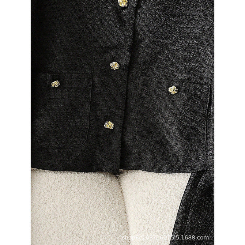 Women's  fall/winter new collection: french chic "it girl" style tweed suit set - elegant short jacket