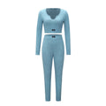 fashionexportknittinglong sleevessuit women's casualfashiontwo-piece set western style