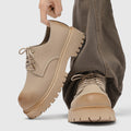 Derby shoes 2026 new spring low ankle boots men's retro workwear shoes thick sole heightened mickey casual leather shoes