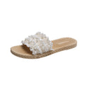2024 summer new arrival: versatile pearl-embellished flat sandals - trendy, instagram-worthy beach slides for women