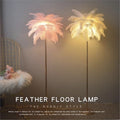 Ostrich feather floor lamp - instagrammable white feather lamp - nordic style living room standing lamp - girly bedroom bedside lamp