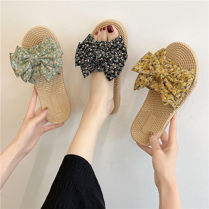 New summer korean style floral slippers for women - perfect for outfits, dresses, trendy and versatile, flat, home, beach, non-slip