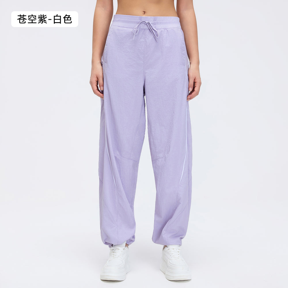 Spring/summer loose fit breathable athletic pants - mid-rise drawstring straight leg joggers - convertible style - lightweight casual pants d26019
