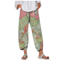 new  wide-leg pants: relaxed fit, cotton linen blend, printed, pocketed, elastic waist, cropped length - women's - in stock