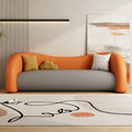 Accessible luxury curved sense of design lazy sofa beauty salon reception rest area bedroom living room fabric leather sofa